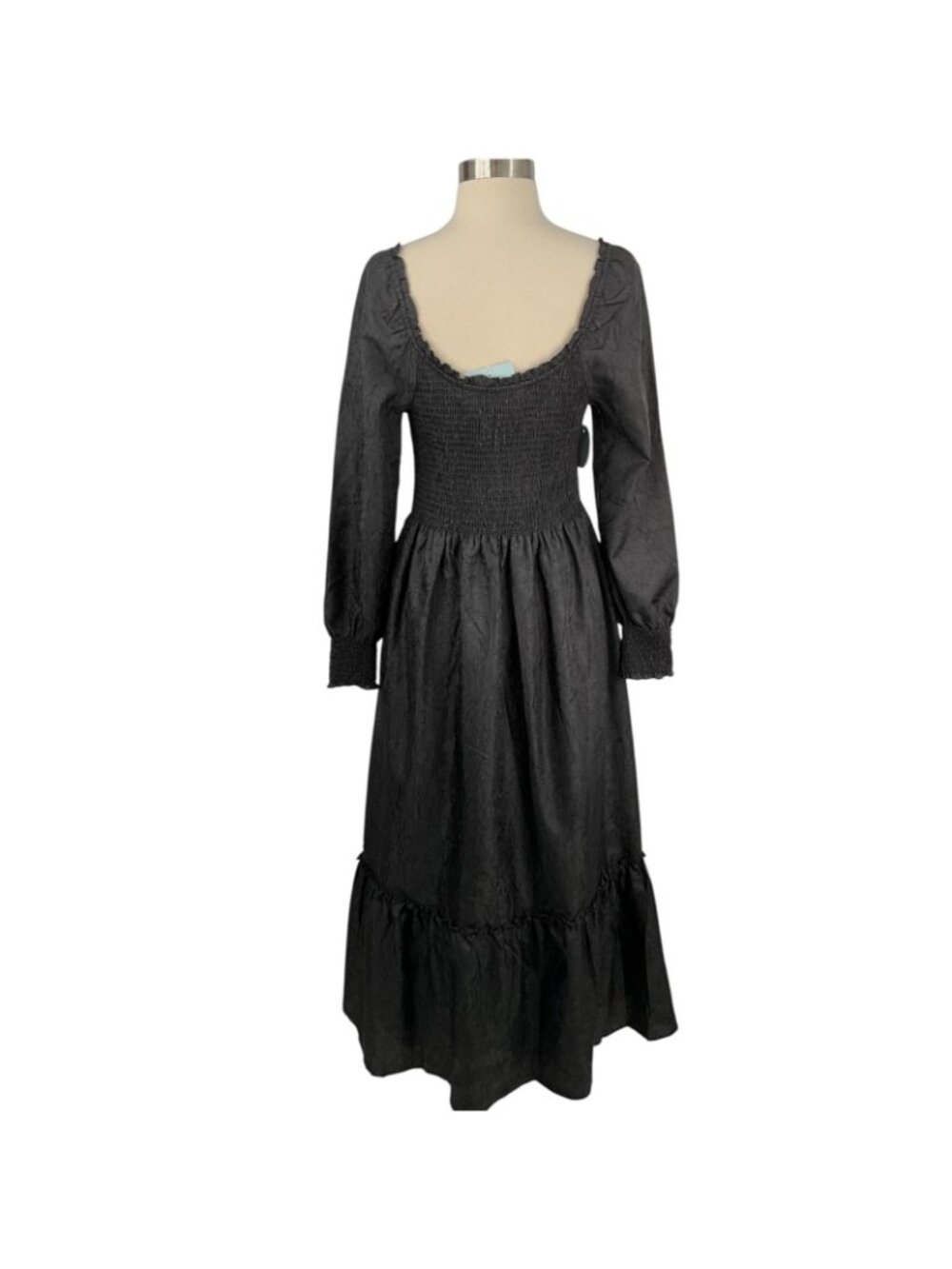 NWT Hill House The Emily Nap Dress Small Maxi Crushed Taffeta Long Sleeve Smock - Picture 5 of 16